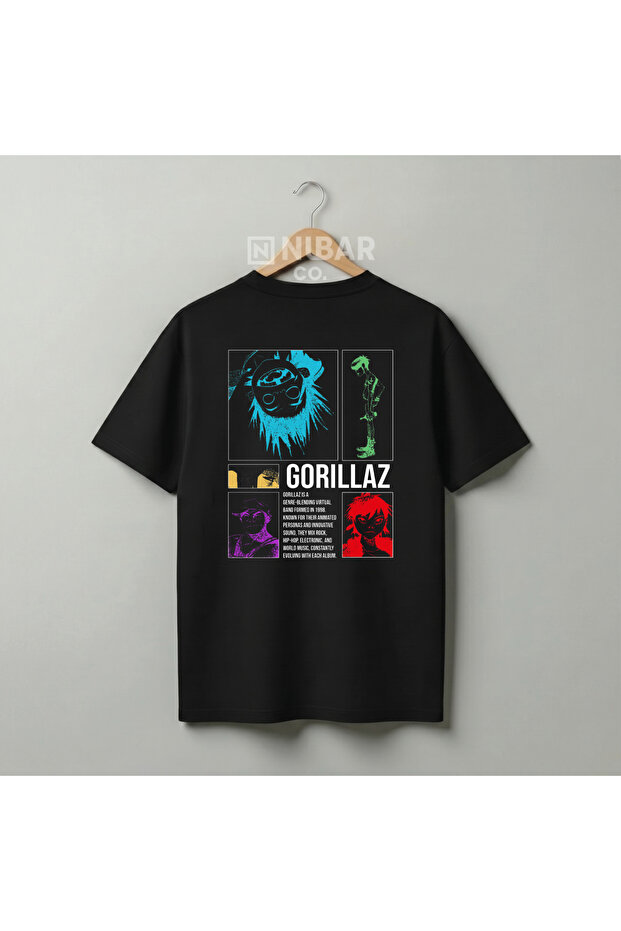 تي شيرت قطني بتصميم خاص من Gorillaz Rock