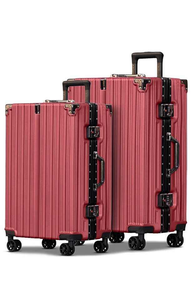 Aluminum Frame Unbreakable Luggage 2Pcs Set (20/24 Inch) Polycarbonate Hard Shell Suitcase