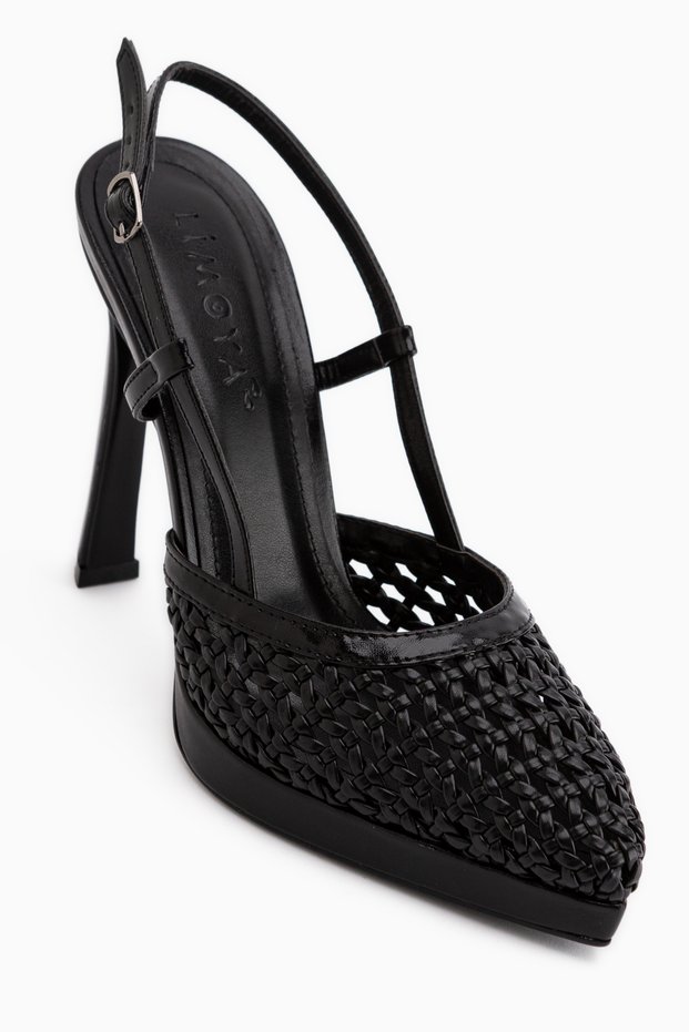 Silvie Black Braided Women's Heeled Shoes