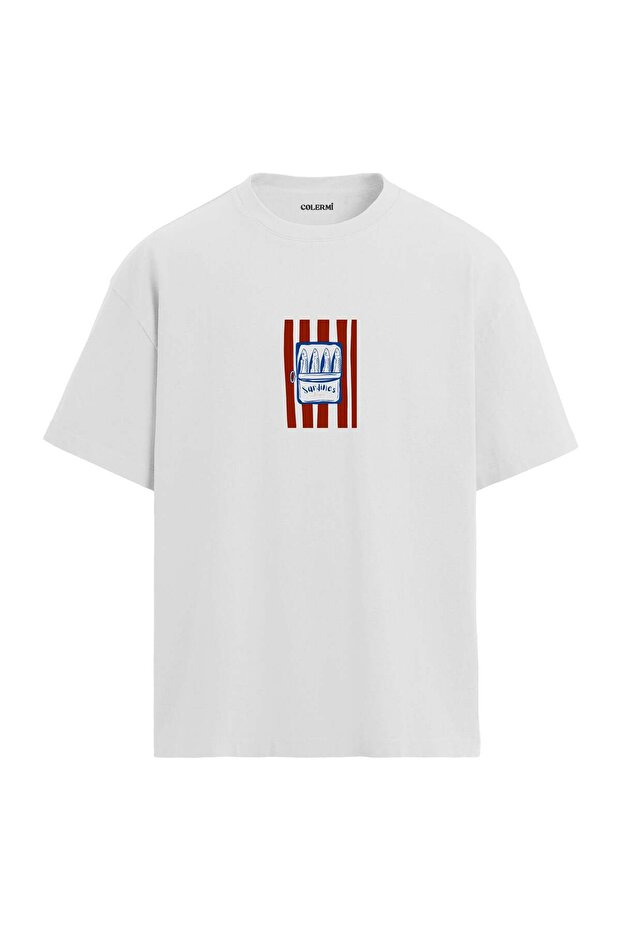 Minimal Sardines Retro Design Oversize T-Shirt