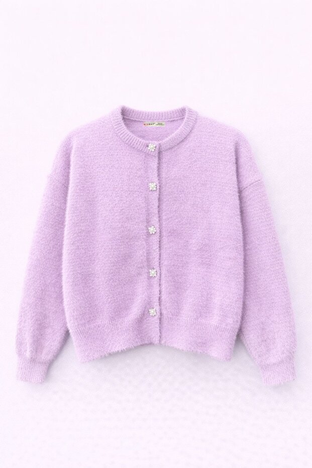 Mixray Oversize Jacquard Buttoned Cardigan