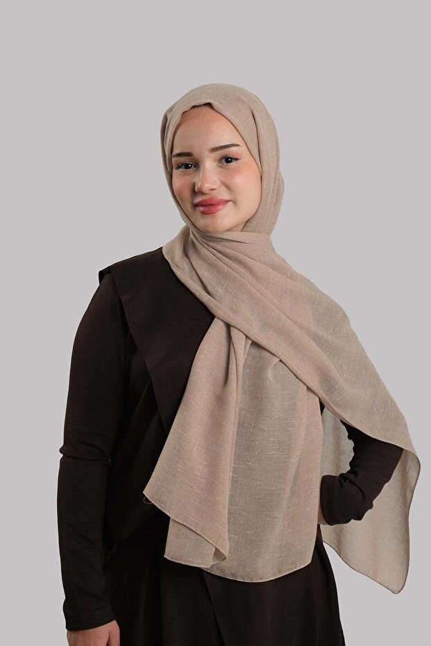 شال كلاسيكي مسطح بلون بيج داكن مصنوع من الفيسكون بخياطة إيطالية 202127_44