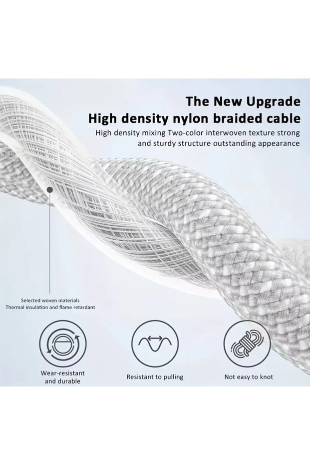 Type-C to Lightning Braided Cable, Data Sync Cable, for iPhone