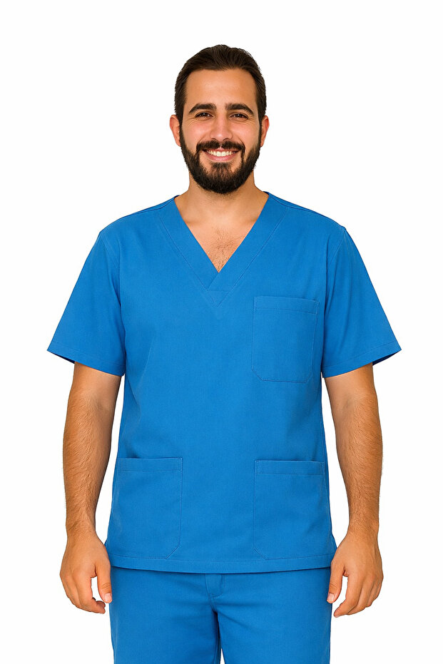 . Victory Scrubs Top – V-Neck, 5 Pockets, and Stretchable Doctor/Nurse Top
