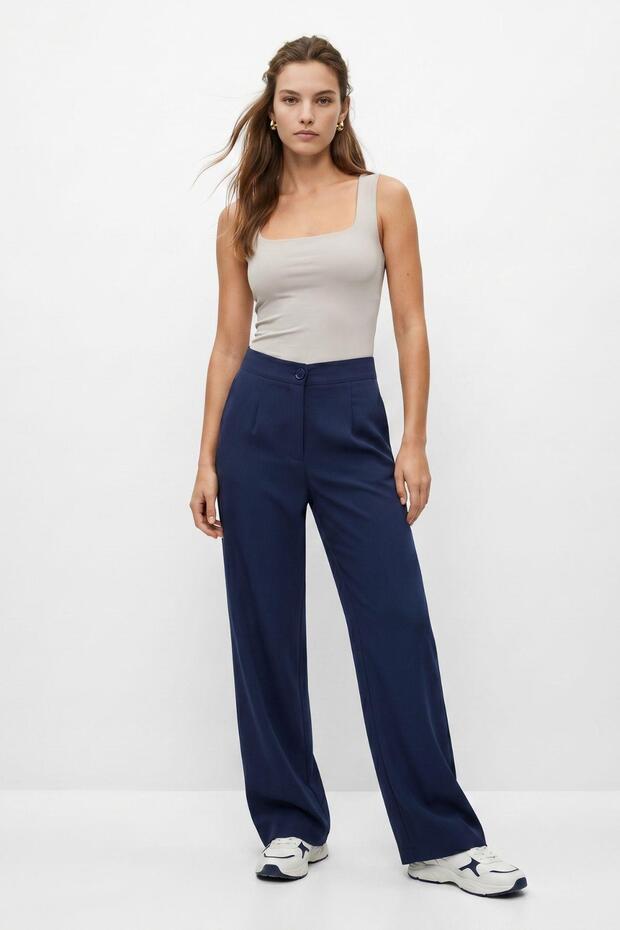 Laci Buttoned Wide Trousers 3206A - 2