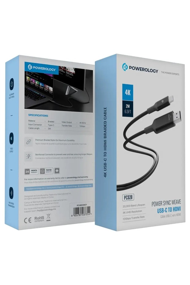 Power Sync Flex 4K USB-C to HDMI 2M Cable Gray