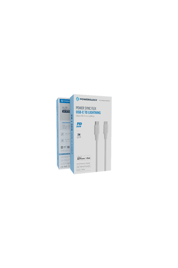 Power Sync Flex USB-C to Lightning 2M Cable PD 30W White