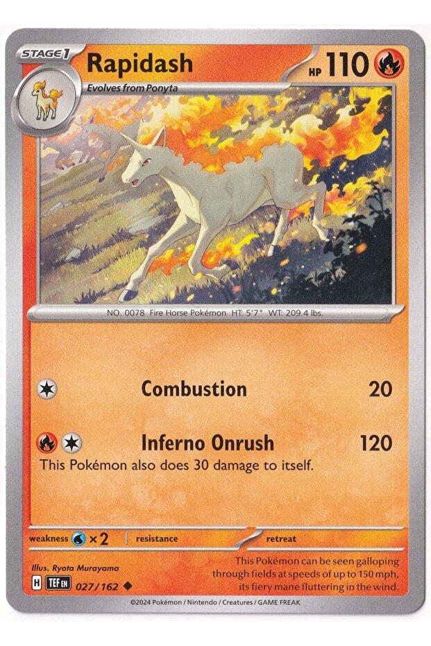 Rapidash 027/162 - Temporal Forces - Kart (Mint)