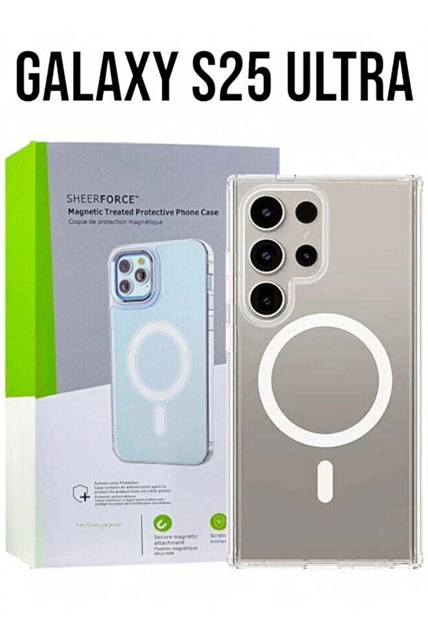 Magnetic Case for Samsung Galaxy S25 Ultra, Compatible with MagSafe Wireless Charging, Anti-Scratch Bumper Cover (Clear), TPU - PC