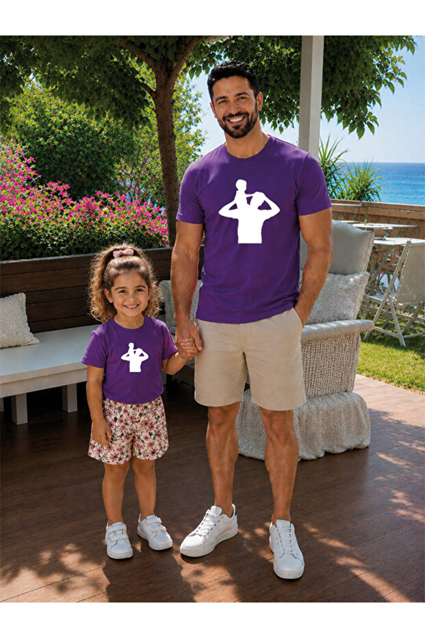 Father Daughter Combination Sold as a Single Item 100% Cotton Oversize T-Shirt Father's Day Gift