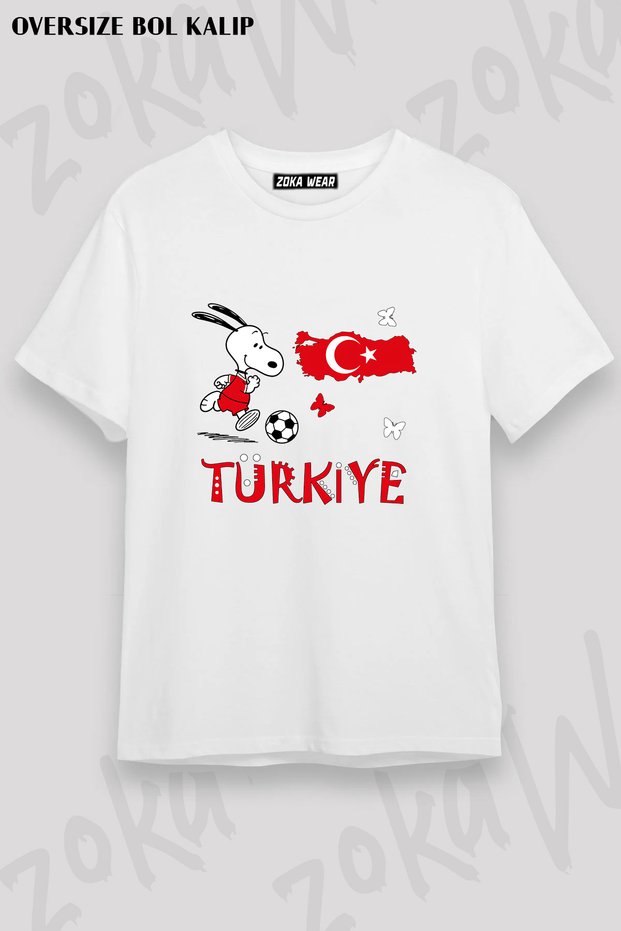 Unisex Loose Fit Turkey World Cup 26 World Cup Printed T-Shirt V15