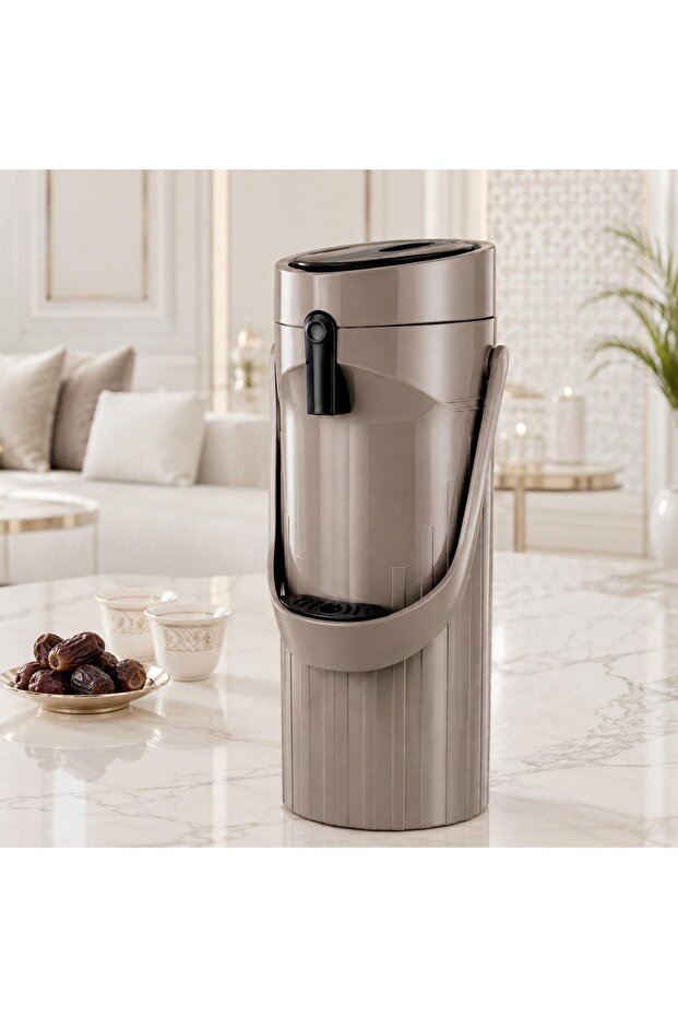Practical Beverage Container with Modern Design and Elegant Beige Color 1.9L