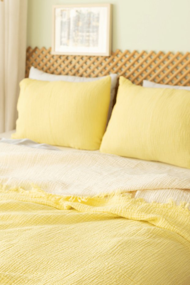 Premium Muslin 4 Layer Pillowcase, Organic Cotton Muslin Fabric 50X70 cm 2 Pieces Pillowcases