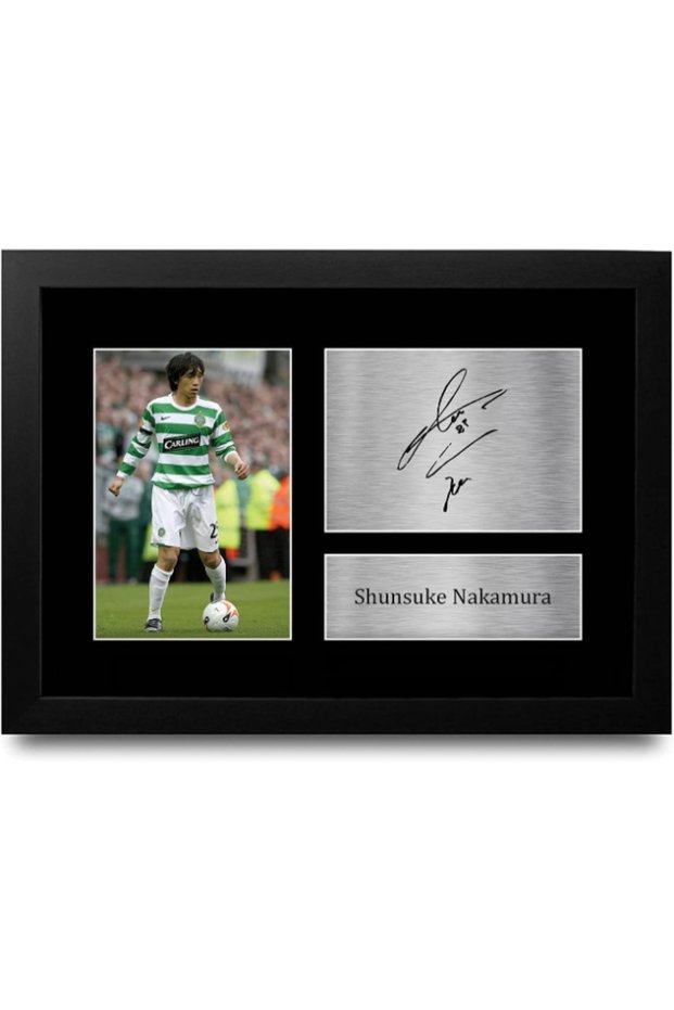 A4 FR Shunsuke Nakamura Celtic Japan Gifts Printed Signed Autograph Picture for Fans and Supporters - A4 Framed