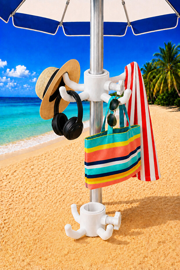Umbrella Accessory Hanger - Sun Umbrella Hanger - Umbrella Pole Hanger - Beach Umbrella Hanger - Adjustable Umbrella Hook - Umbrella Hanger Attachment