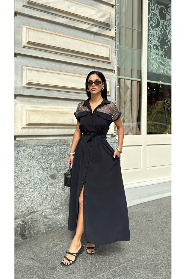 Sequin Detailed Tencel Dress