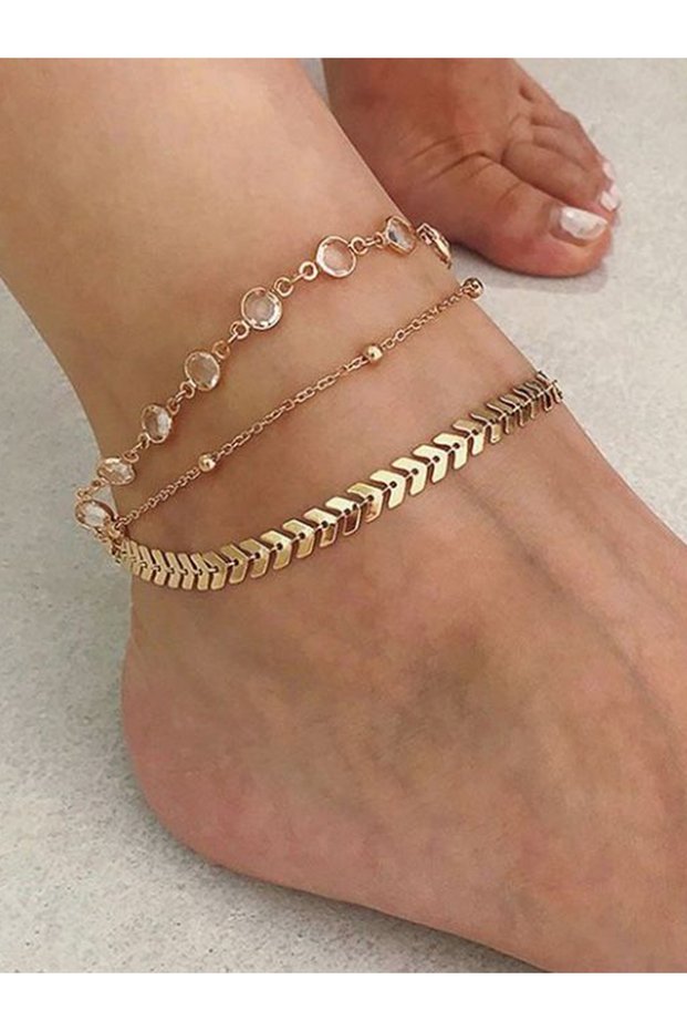 Kadın gold 3lü halhal set
