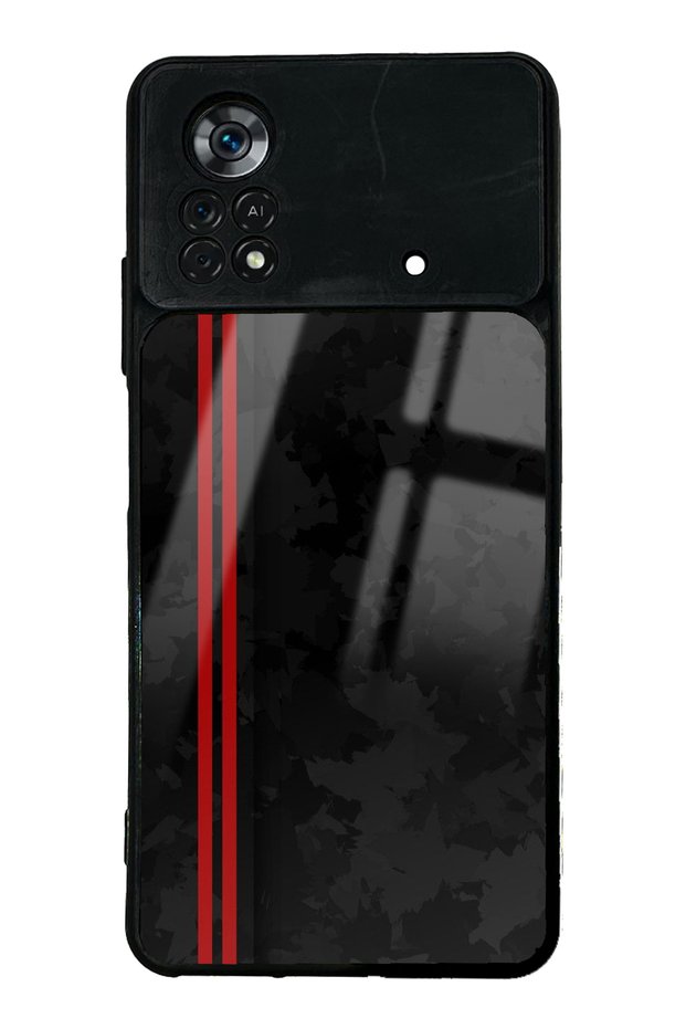 حافظة هاتف Xiaomi Poco X4 Pro بتصميم أحمر لامع