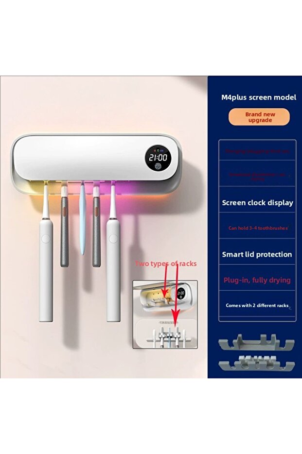Upgraded model NEW UV Toothbrush Holder Automatic Drying Toothbrush Sterilizer Intelligent Wall Moun