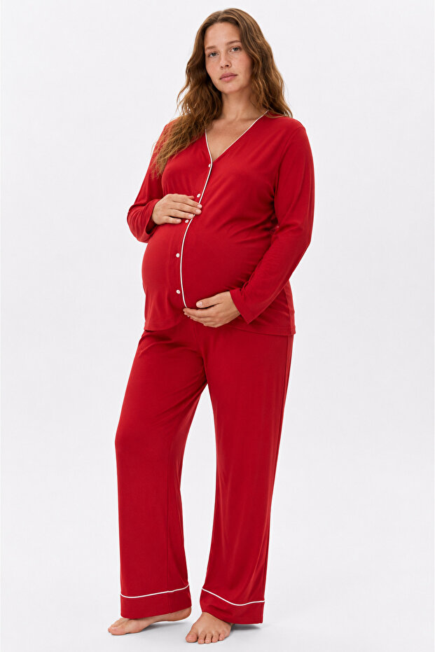 Bamboo Fabric Maternity and Postpartum Comfortable Soft Pajama Set