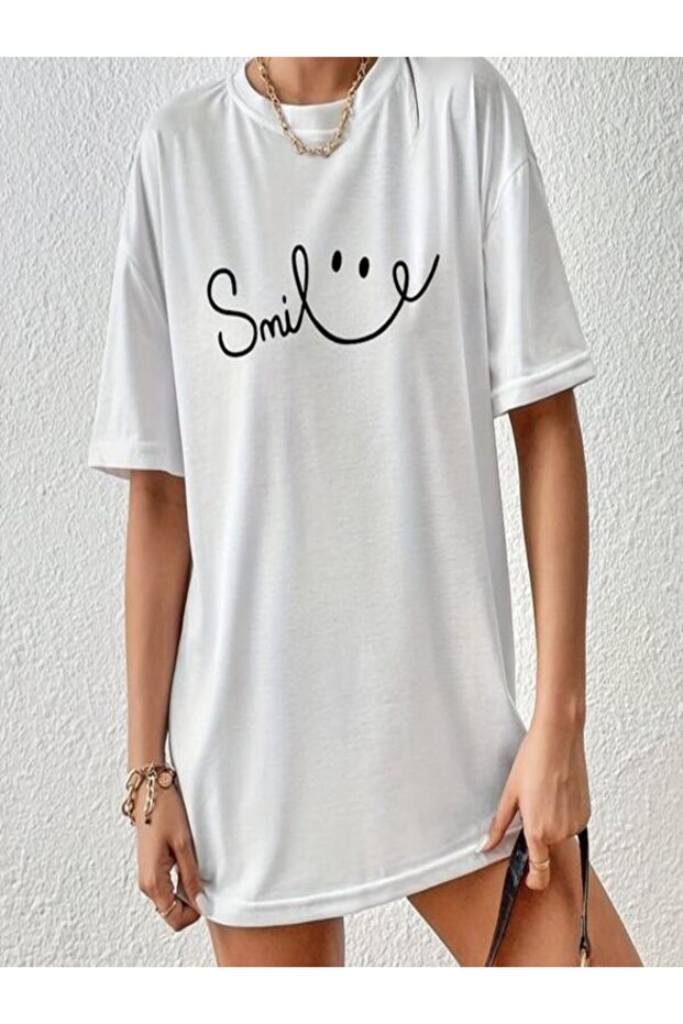 Oversize White Printed T-Shirt