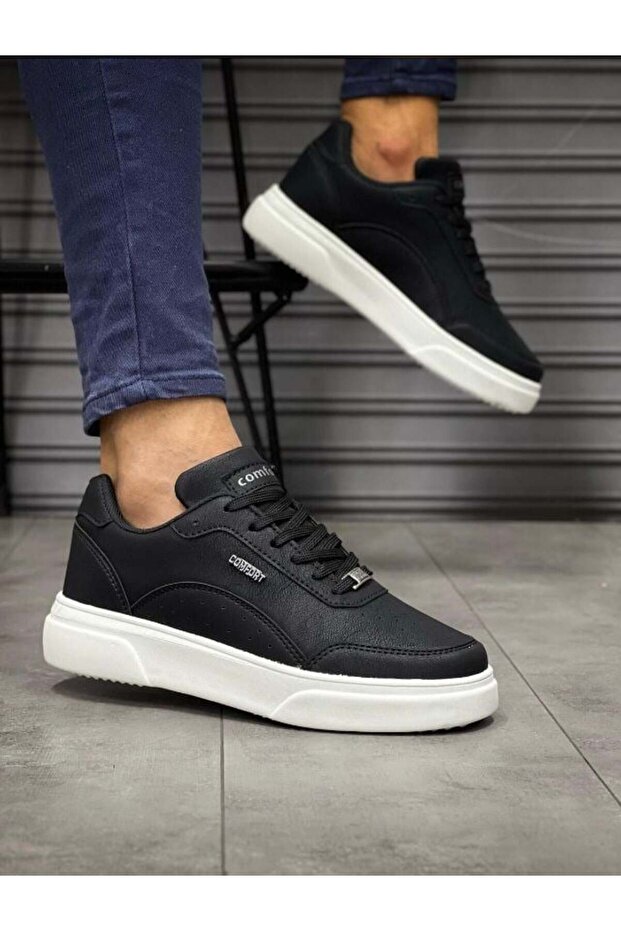 Black and white men's daily casual shoes