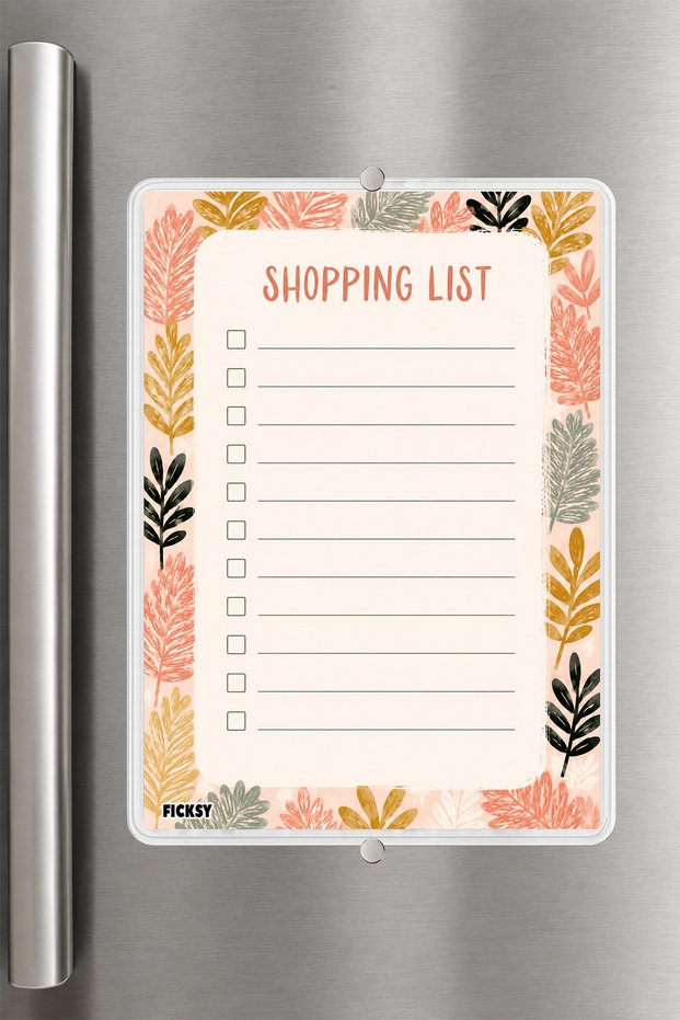 Shopping List - A5 - Magnetic - Pvc - Refrigerator Note Holder & Desktop - Summer Erase - Planner