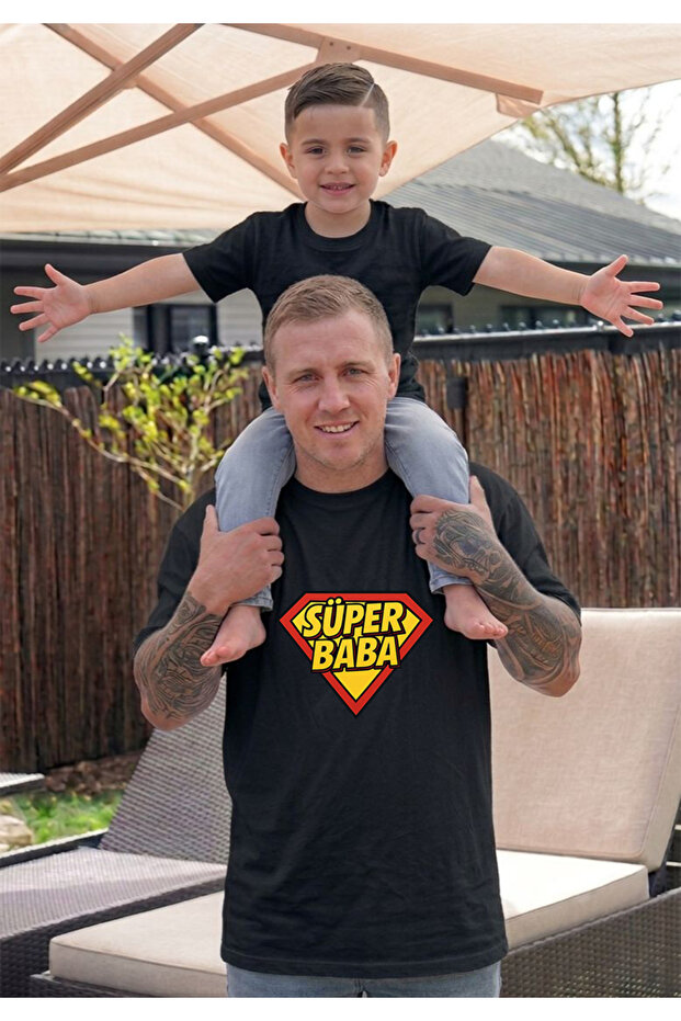 Father's Day Concept - Father-Child Combination T-Shirt Oversize 100% Cotton T-Shirt (Must Be Ordered in Pairs for Combination)