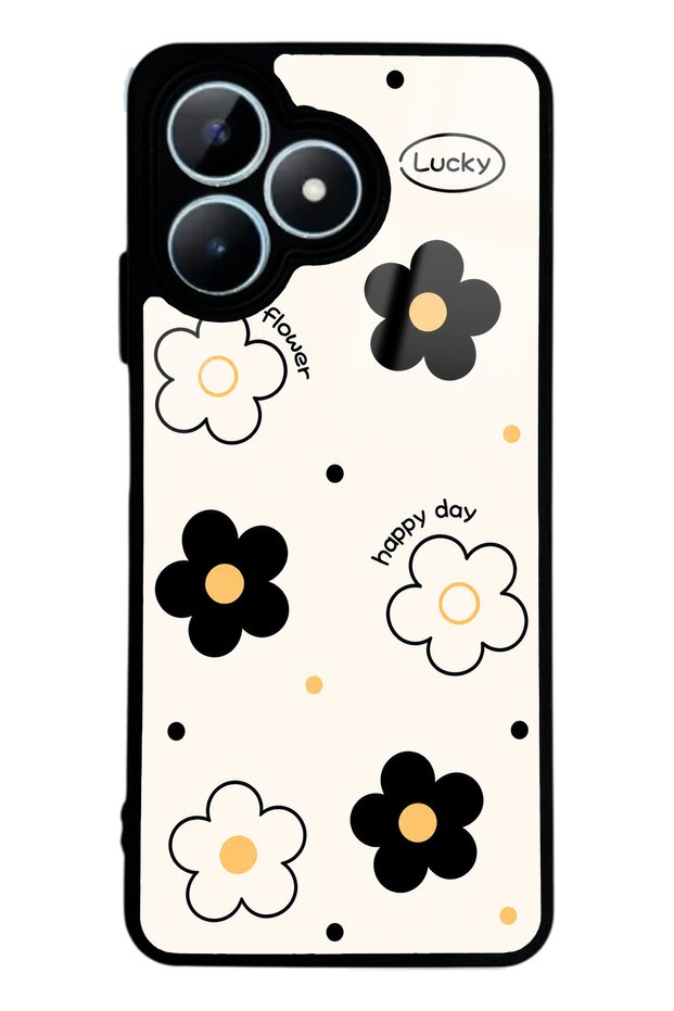 Realme Note 50 White Lucky Happy Day Design Glossy Phone Case