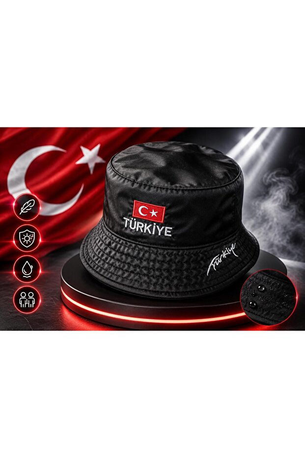 Turkey Written Bucket Hat, Rainproof Turkey Fisherman Hat, World Cup Hat