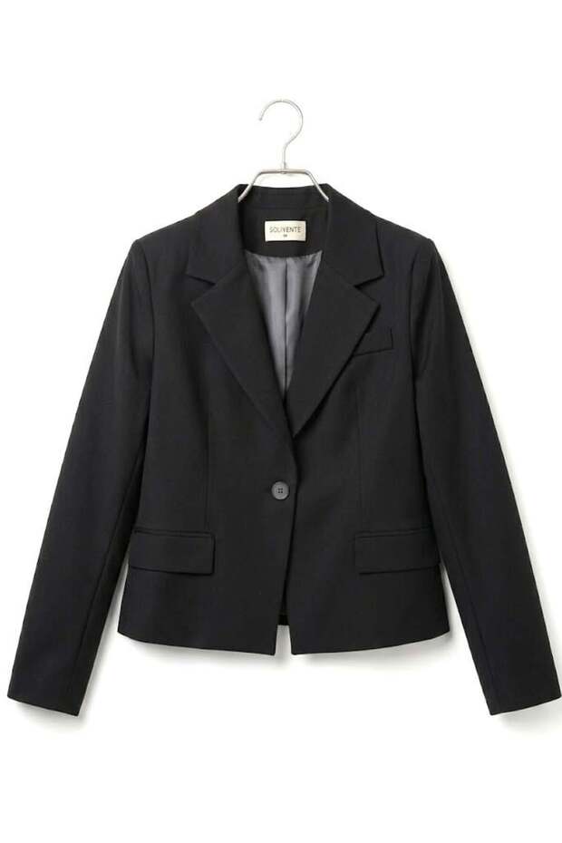 Women's double-breasted collar pocket short jacket black