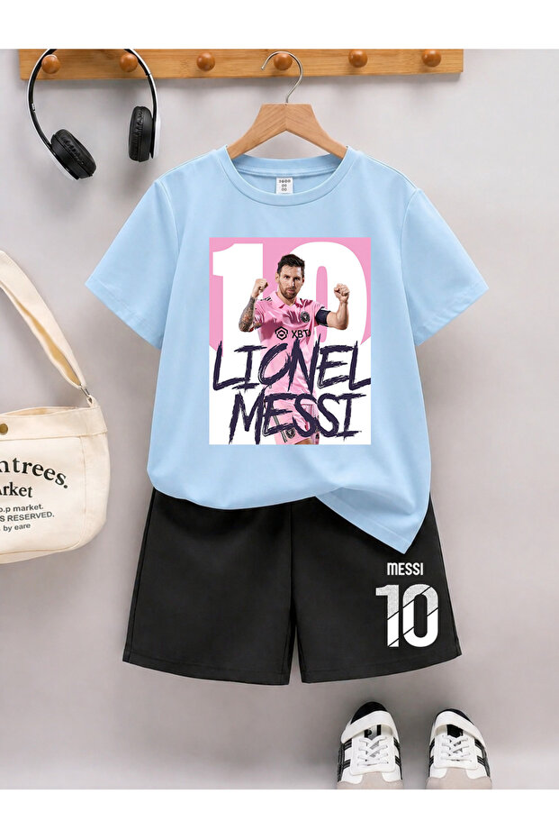 Messi Printed Boys' Shorts Set