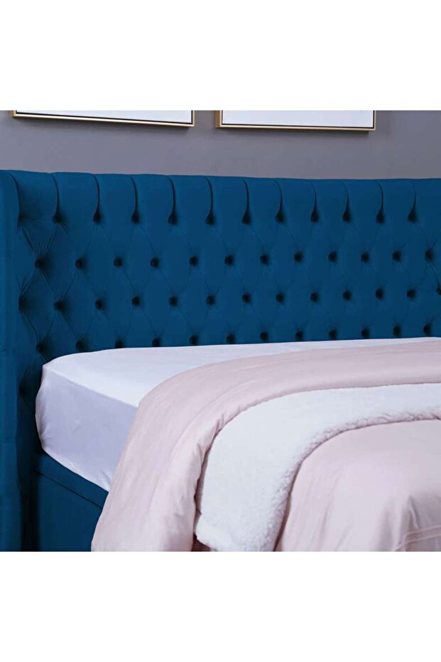NEPTUNE HEADBOARD VELVET BLUE L-140 : H-125 CM