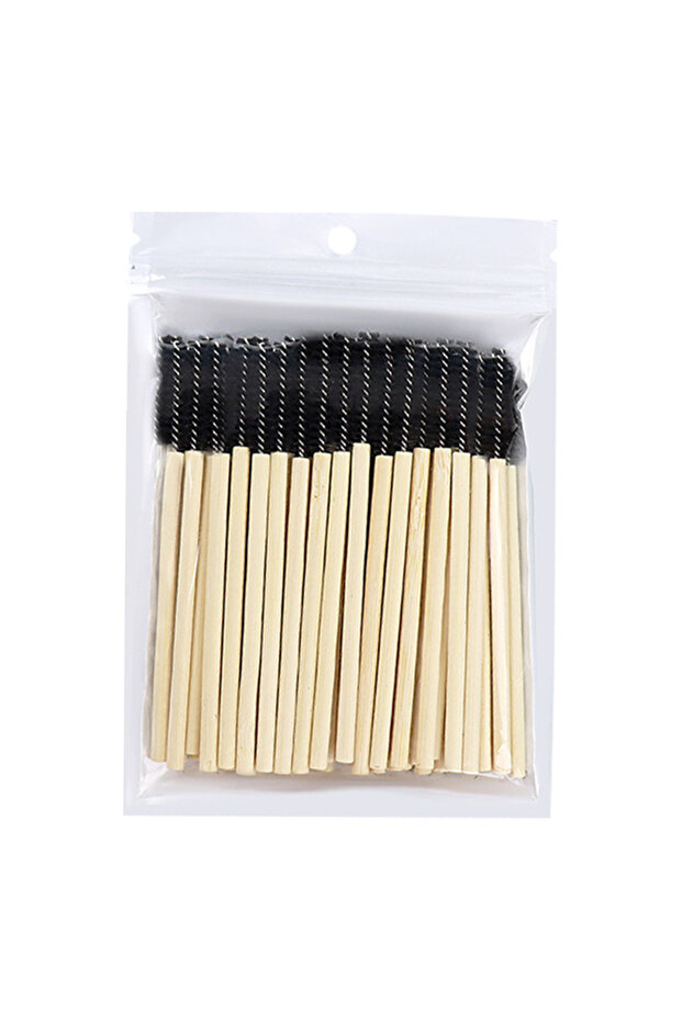 50pcs Black 50/100Pcs Bamboo Handle Eyelash Brush Mascara Wands For Lashes Extension Applicator Eyeb