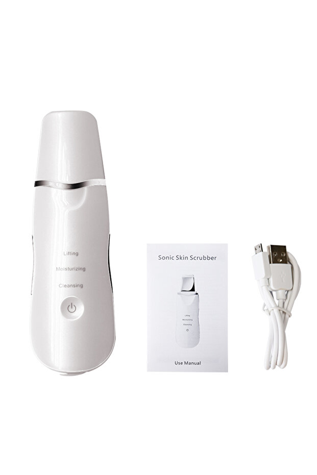 136 White no Box Ultrasonic Skin Scrubber Vibration Blackhead Remover Face Spatula Facial Scrubber S