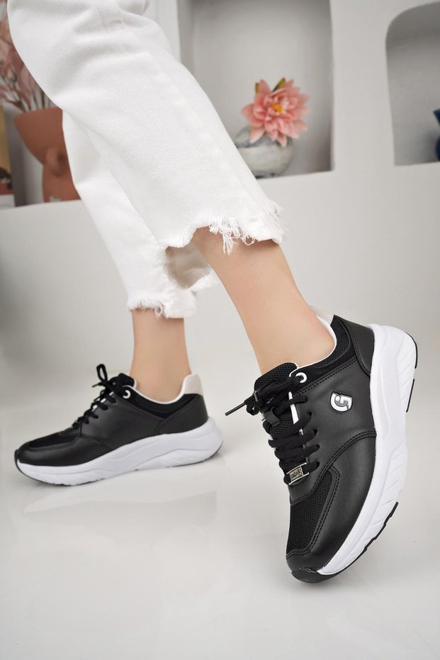 Black/White Orthopedic Comfortable Women's Sports Shoes Casual Sneaker