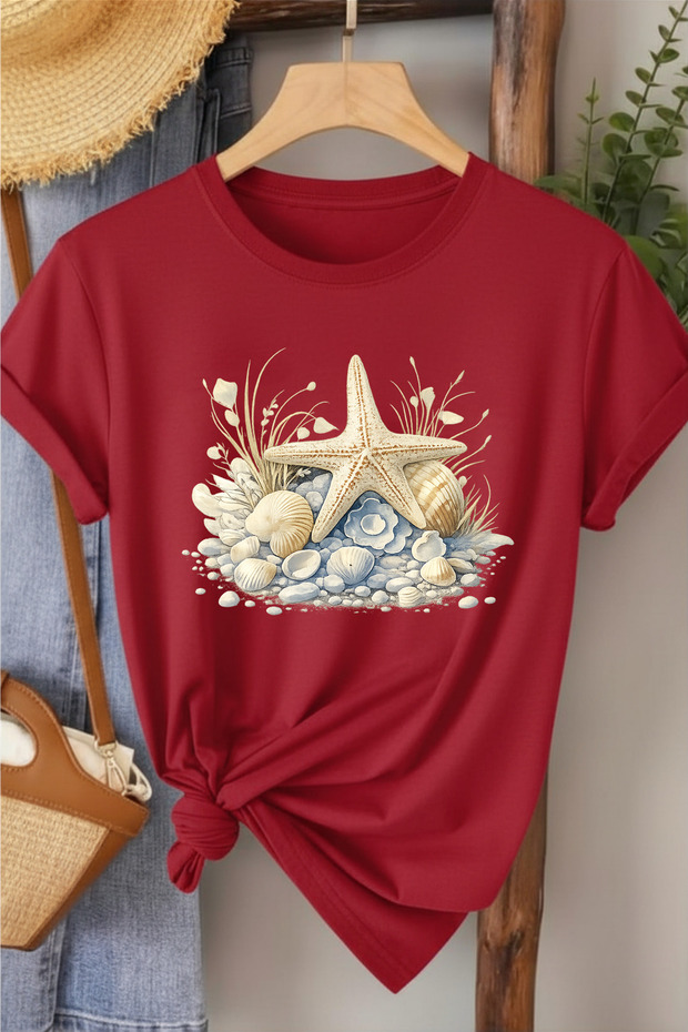 Starfish Printed Women's Cotton T-Shirt