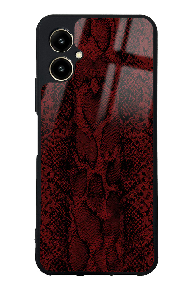 Omix X5 Red Leather Design Glossy Phone Case