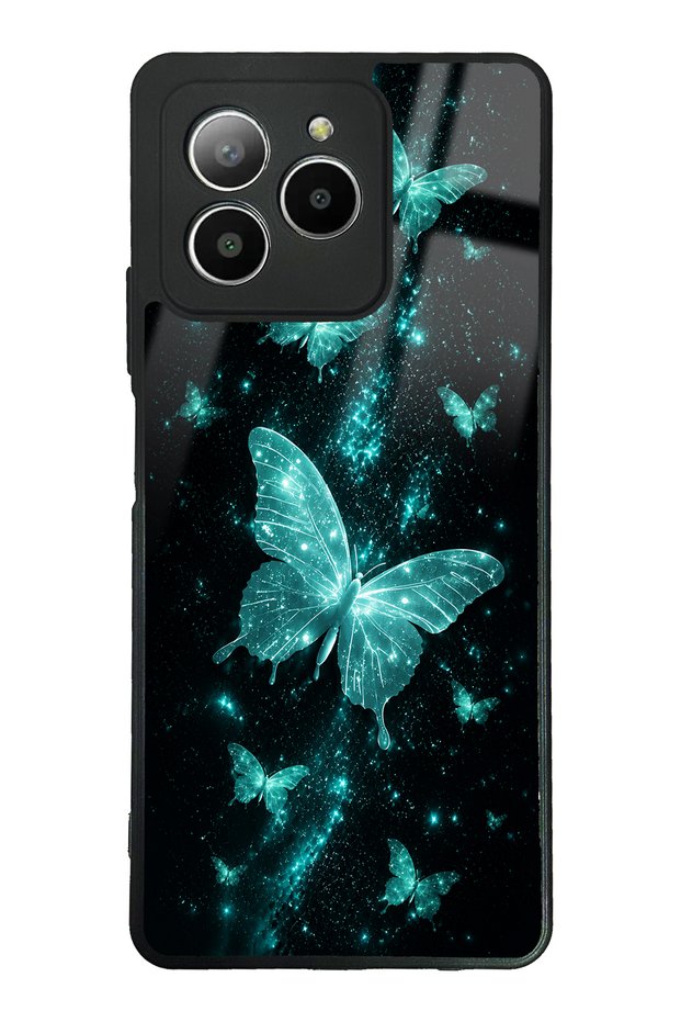 Omix X7 Turquoise Galaxy Butterfly Design Glossy Phone Case