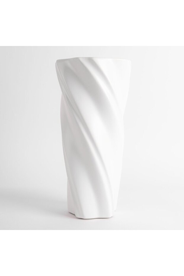 White Ceramic Vase 28 cm - 2