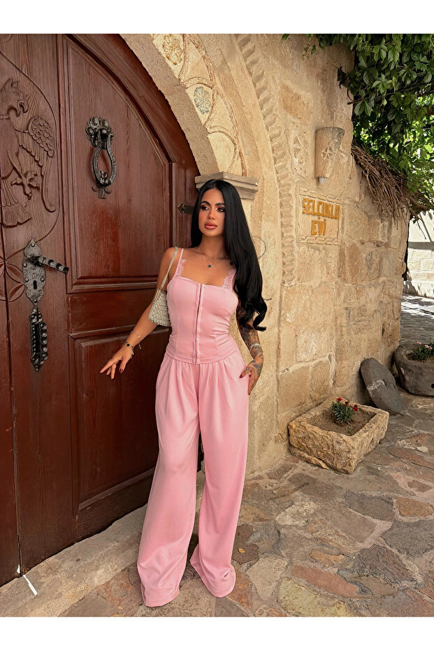 Pink Lilly Laced Modal Set