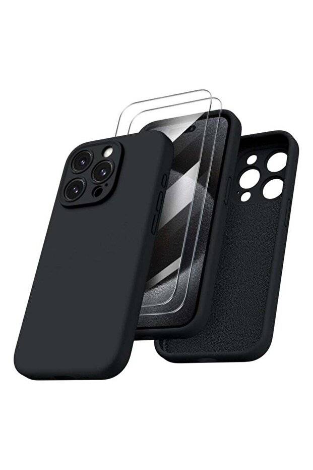 Shockproof iPhone 15 Pro Max Case with 2 Screen Protectors - Waterproof Liquid Silicone Case