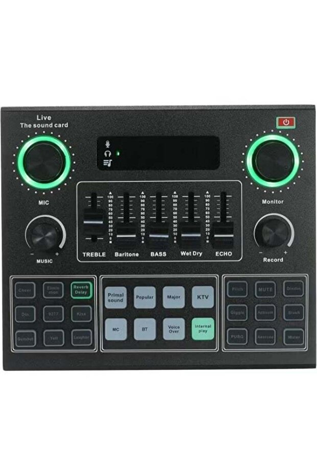 V9 Sound Card – Professional Bluetooth Accompaniment Mixer with Dynamic Sound Effects