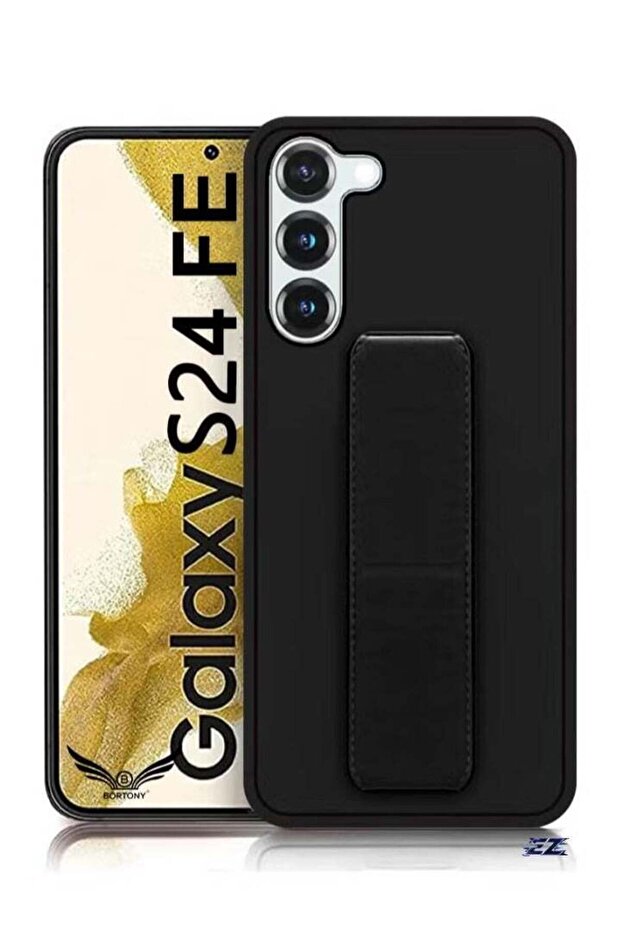 Samsung Galaxy S24 FE Case Cover - Magnetic Car Holder Silicone Grip Case with Wrist Strap