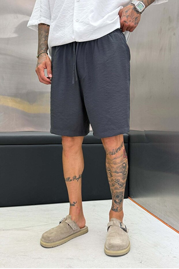 Men's Shorts Modal Fabric Smoked Oversize