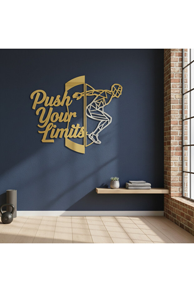 "Push Your Limits" Acrylic Wall Art - Geometric Athlete Decor