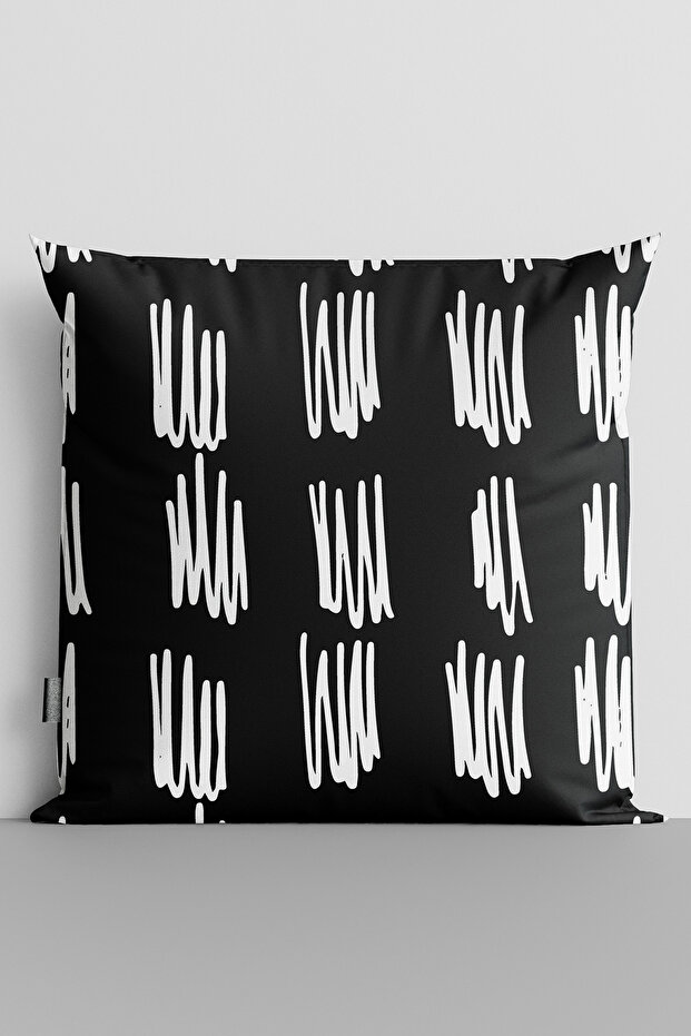 White Vertical Mixed Lines Double Sided Digital Printed Throw Pillow Cover - 2265