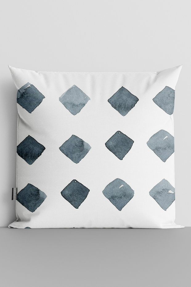 Watercolor Themed Squares Double Sided Digital Printed Throw Pillow Cover