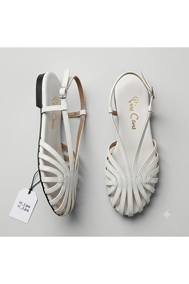 (Pine Cone) Casual Women's Sandals White