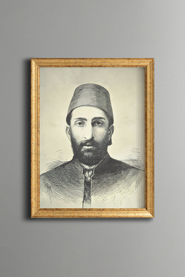 II. سلطان عبد الحميد هان - لوحة منقوشة عتيقة الطراز - نموذج رفيع